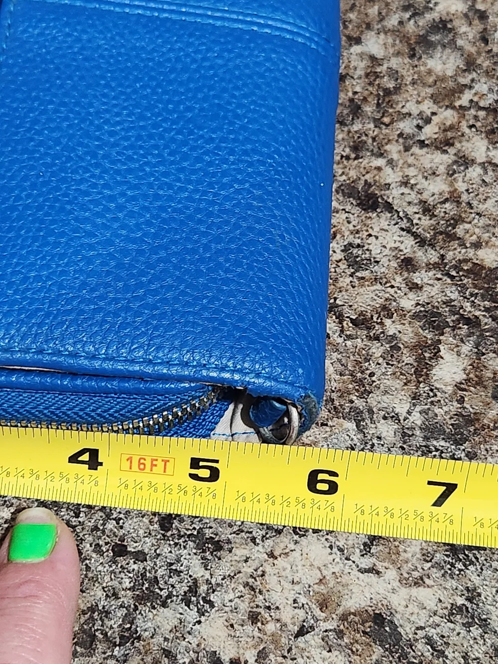 Jewell Thirty- One Blue Pebbled Leather Women's Clutch
